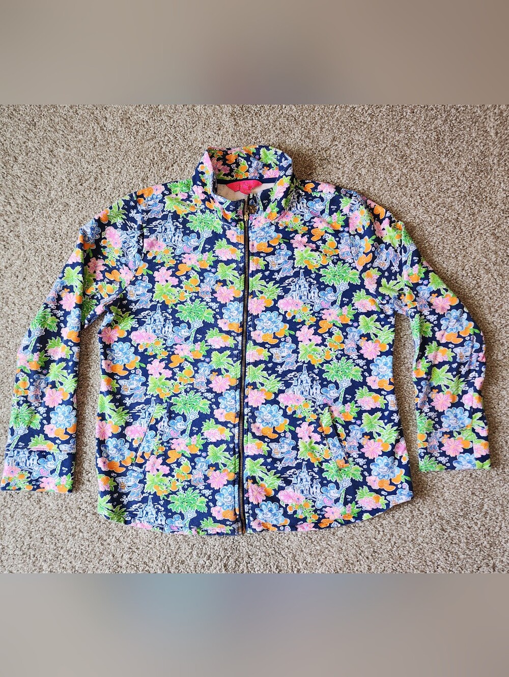 Lilly Pulitzer x Disney Jacket Small Navy Leona Zip-Up Lilly Loves Disney